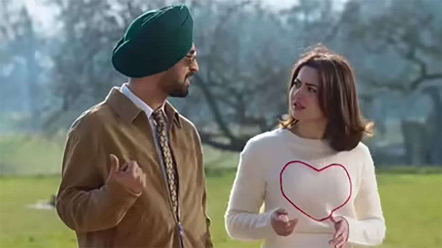 Diljit Dosanjh and Haina Amir in Sardaar Ji 3
