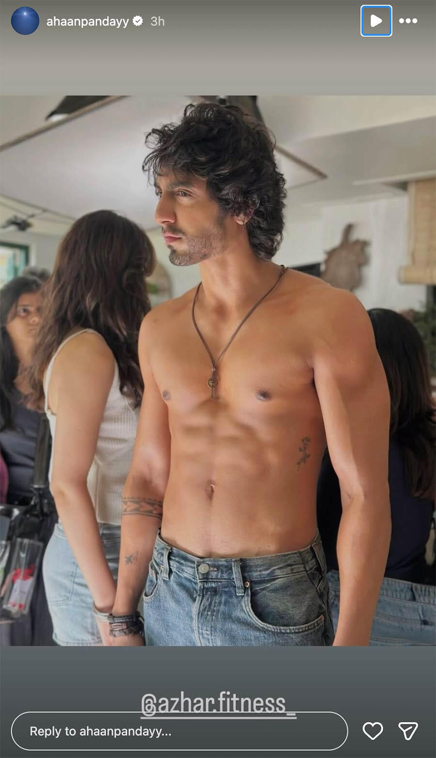 Ahaan Panday flaunted his toned body and perfect abs in the photos