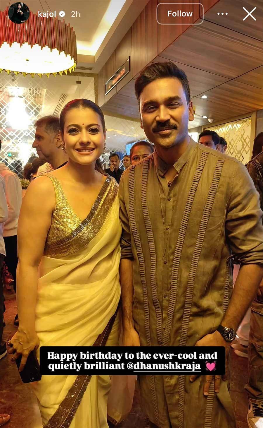 kajol-birthday-wishes-to-dhanush Kajol Birthday Wishes to Dhanush