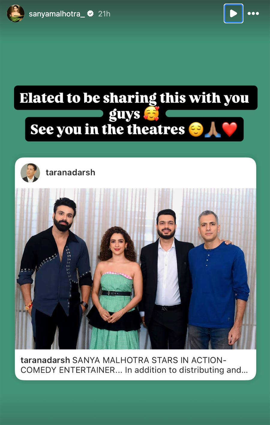 Sanya Malhotra In Action Comedy