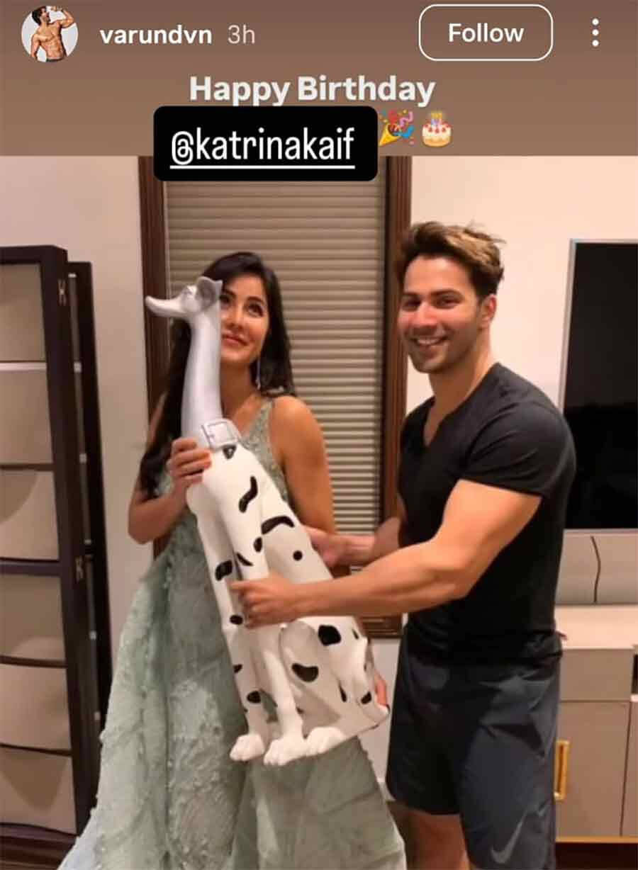 Varun Dhawan writing, Happy Birthday Katrina Kaif