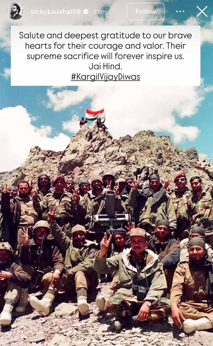 Vicky Kaushal Kargil Diwas wishes