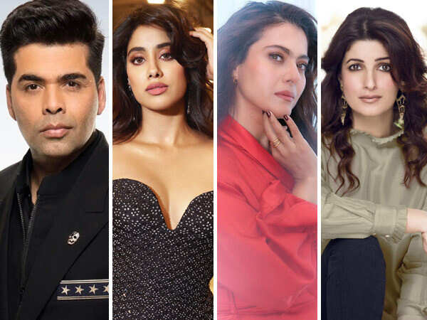 Karan Johar Jahnvi Kapoor, Kajol and Twinkle Khanna