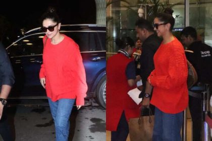 Deepika Padukone jetted out of Mumbai for a brand event shortly after celebrating Ganesh Chaturthi with Ranveer Singh.