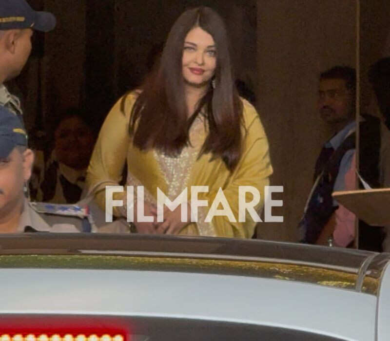 Aishwarya Rai Bachchan returned to Mumbai on Tuesday after attending the 100th birth anniversary celebration of Bhagawan Sri