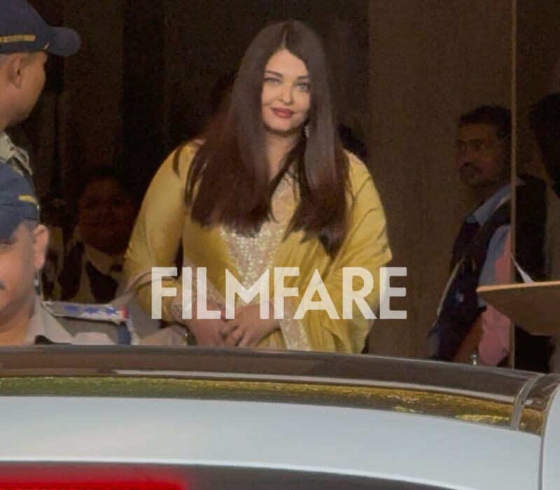 Aishwarya Rai Bachchan returned to Mumbai on Tuesday after attending the 100th birth anniversary celebration of Bhagawan Sri