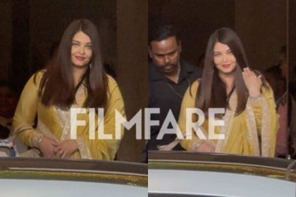 Aishwarya Rai Bachchan returned to Mumbai after attending the centenary celebration of Bhagawan Sri Sathya Sai Baba in Puttap
